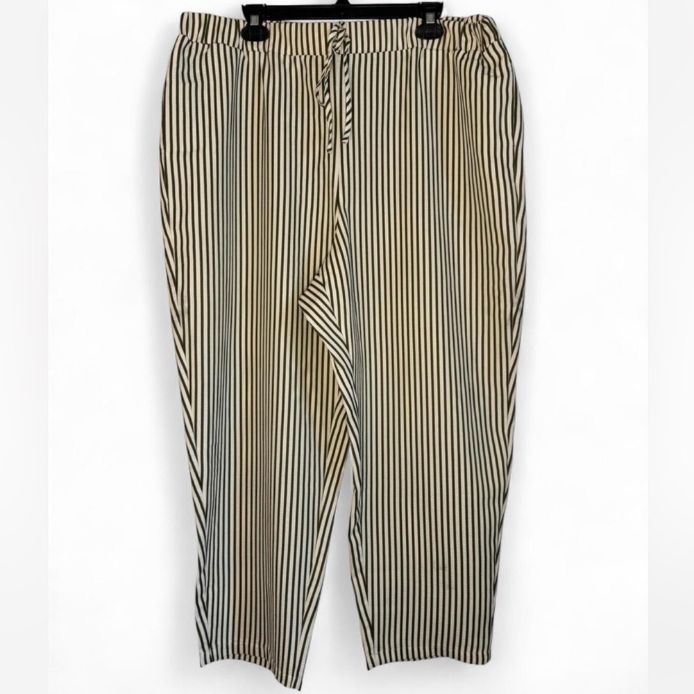 Striped green and white pants